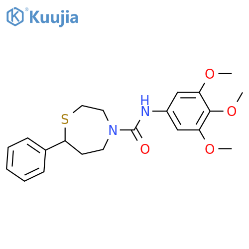 7-phenyl-N-(3,4,5-trimethoxyphenyl)-1,4-thiazepane-4-carboxamide structure