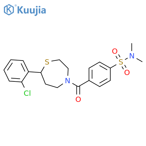 4-[7-(2-chlorophenyl)-1,4-thiazepane-4-carbonyl]-N,N-dimethylbenzene-1-sulfonamide structure