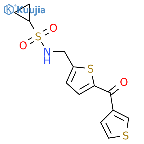 N-{[5-(thiophene-3-carbonyl)thiophen-2-yl]methyl}cyclopropanesulfonamide structure
