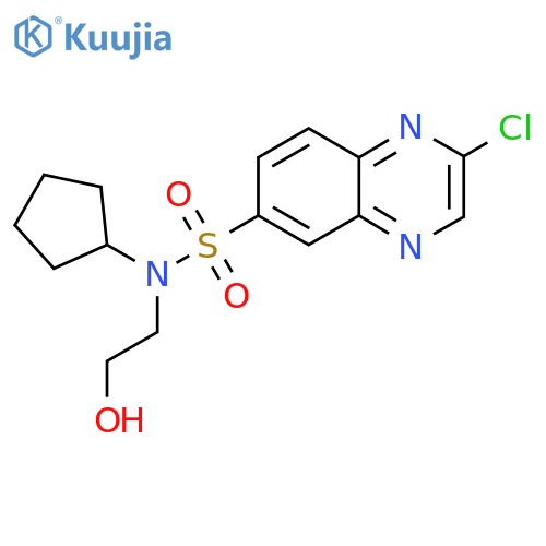 2-chloro-N-cyclopentyl-N-(2-hydroxyethyl)quinoxaline-6-sulfonamide structure