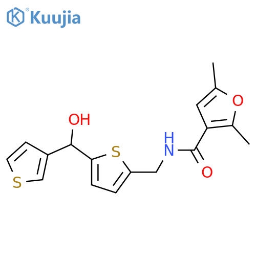 N-({5-[hydroxy(thiophen-3-yl)methyl]thiophen-2-yl}methyl)-2,5-dimethylfuran-3-carboxamide structure