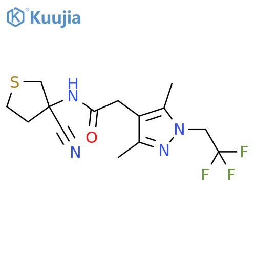 N-(3-cyanothiolan-3-yl)-2-[3,5-dimethyl-1-(2,2,2-trifluoroethyl)-1H-pyrazol-4-yl]acetamide structure