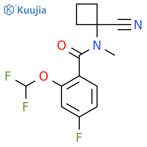 N-(1-cyanocyclobutyl)-2-(difluoromethoxy)-4-fluoro-N-methylbenzamide structure