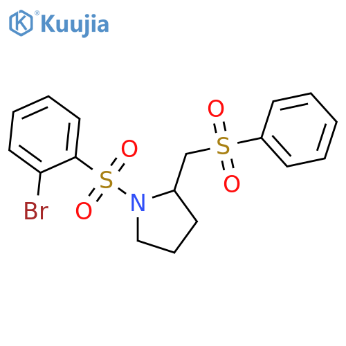 2-[(benzenesulfonyl)methyl]-1-(2-bromobenzenesulfonyl)pyrrolidine structure