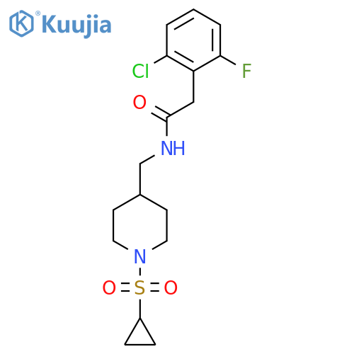 2-(2-chloro-6-fluorophenyl)-N-{1-(cyclopropanesulfonyl)piperidin-4-ylmethyl}acetamide structure