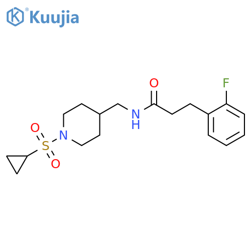 N-{1-(cyclopropanesulfonyl)piperidin-4-ylmethyl}-3-(2-fluorophenyl)propanamide structure