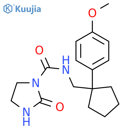 N-{1-(4-methoxyphenyl)cyclopentylmethyl}-2-oxoimidazolidine-1-carboxamide structure