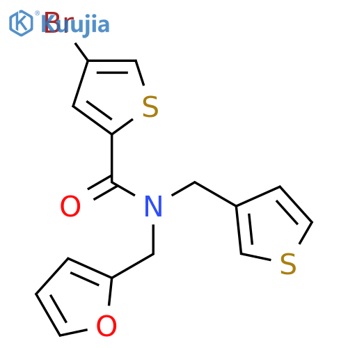 4-bromo-N-[(furan-2-yl)methyl]-N-[(thiophen-3-yl)methyl]thiophene-2-carboxamide structure