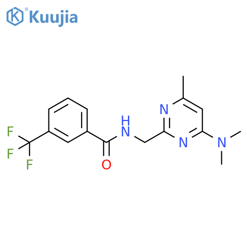 N-{[4-(dimethylamino)-6-methylpyrimidin-2-yl]methyl}-3-(trifluoromethyl)benzamide structure