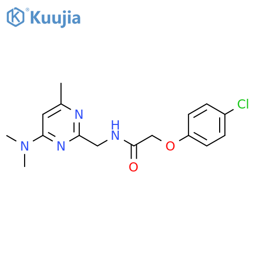 2-(4-chlorophenoxy)-N-{[4-(dimethylamino)-6-methylpyrimidin-2-yl]methyl}acetamide structure