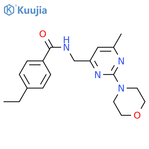 4-ethyl-N-{[6-methyl-2-(morpholin-4-yl)pyrimidin-4-yl]methyl}benzamide structure