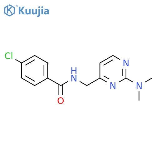 4-chloro-N-{[2-(dimethylamino)pyrimidin-4-yl]methyl}benzamide structure