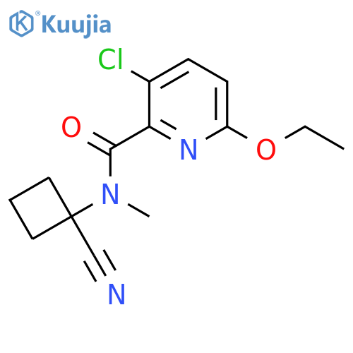 3-chloro-N-(1-cyanocyclobutyl)-6-ethoxy-N-methylpyridine-2-carboxamide structure