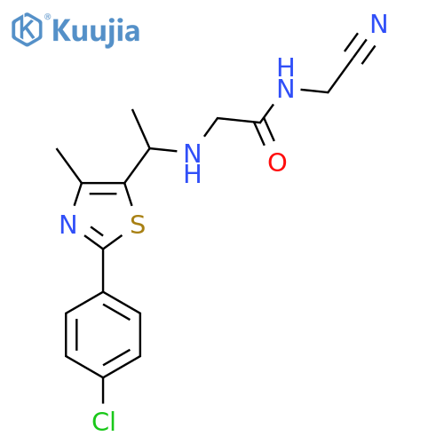 2-({1-[2-(4-chlorophenyl)-4-methyl-1,3-thiazol-5-yl]ethyl}amino)-N-(cyanomethyl)acetamide structure