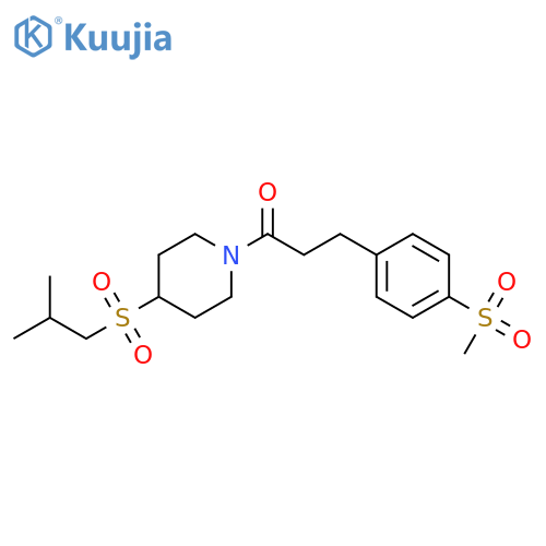 3-(4-methanesulfonylphenyl)-1-[4-(2-methylpropanesulfonyl)piperidin-1-yl]propan-1-one structure
