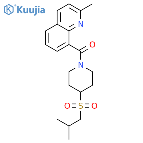 2-methyl-8-[4-(2-methylpropanesulfonyl)piperidine-1-carbonyl]quinoline structure