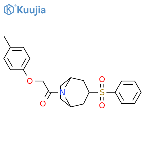 2-(4-Methylphenoxy)-1-[3-(phenylsulfonyl)-8-azabicyclo[3.2.1]oct-8-yl]ethanone structure