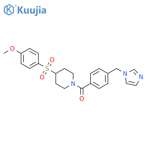 1-{4-(1H-imidazol-1-yl)methylbenzoyl}-4-(4-methoxybenzenesulfonyl)piperidine structure