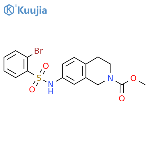 methyl 7-(2-bromobenzenesulfonamido)-1,2,3,4-tetrahydroisoquinoline-2-carboxylate structure