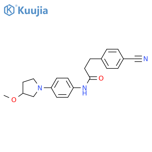 3-(4-cyanophenyl)-N-4-(3-methoxypyrrolidin-1-yl)phenylpropanamide structure