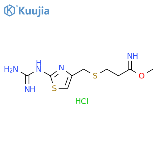 Methyl 3-2-(Diaminomethyleneamino-4-thiazolylmethyl-thiopropionimidate Hyxdrochloride structure