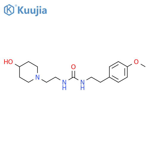 3-[2-(4-hydroxypiperidin-1-yl)ethyl]-1-[2-(4-methoxyphenyl)ethyl]urea structure