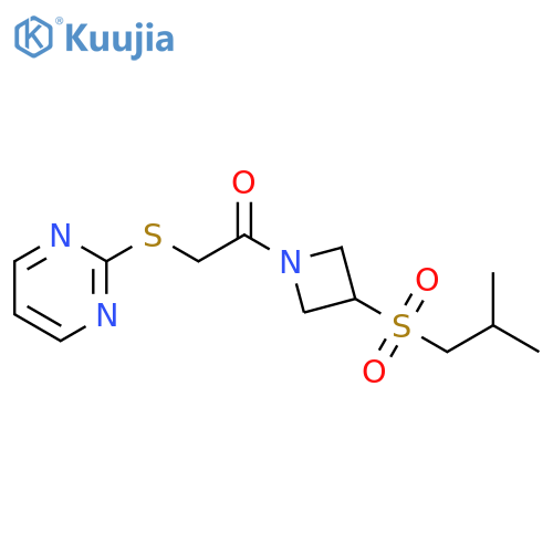 1-[3-(2-methylpropanesulfonyl)azetidin-1-yl]-2-(pyrimidin-2-ylsulfanyl)ethan-1-one structure