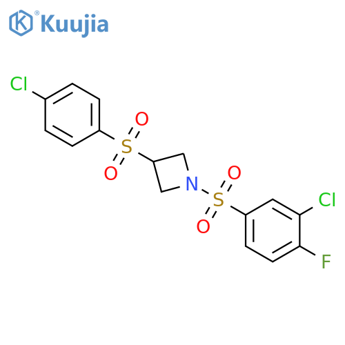 1-(3-chloro-4-fluorobenzenesulfonyl)-3-(4-chlorobenzenesulfonyl)azetidine structure