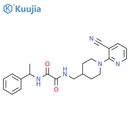 N-{[1-(3-cyanopyridin-2-yl)piperidin-4-yl]methyl}-N'-(1-phenylethyl)ethanediamide structure