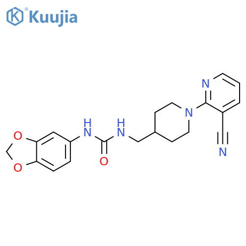3-(2H-1,3-benzodioxol-5-yl)-1-{[1-(3-cyanopyridin-2-yl)piperidin-4-yl]methyl}urea structure