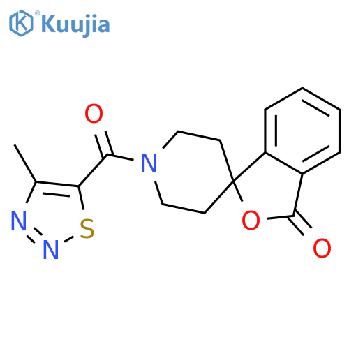 1'-(4-methyl-1,2,3-thiadiazole-5-carbonyl)-3H-spiro[2-benzofuran-1,4'-piperidine]-3-one structure