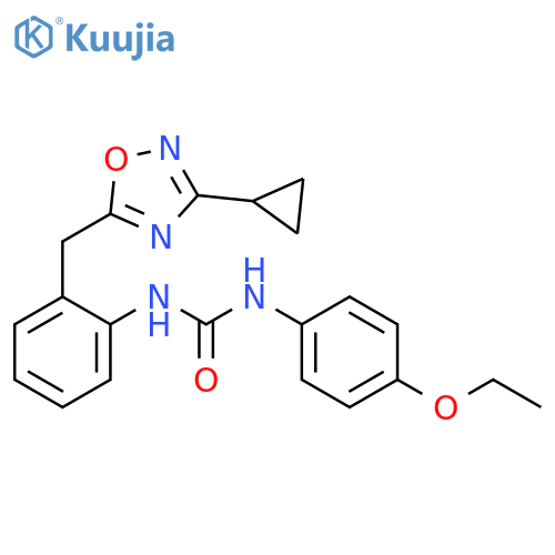 3-{2-[(3-cyclopropyl-1,2,4-oxadiazol-5-yl)methyl]phenyl}-1-(4-ethoxyphenyl)urea structure