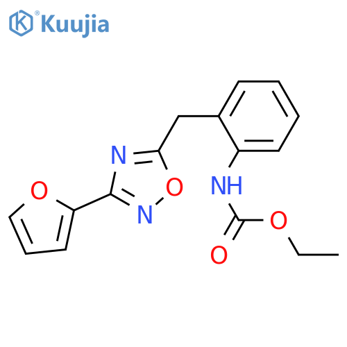 ethyl N-(2-{[3-(furan-2-yl)-1,2,4-oxadiazol-5-yl]methyl}phenyl)carbamate structure