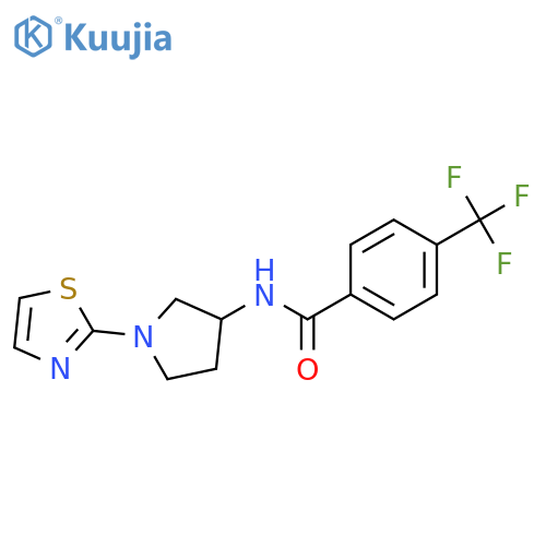N-[1-(1,3-thiazol-2-yl)pyrrolidin-3-yl]-4-(trifluoromethyl)benzamide structure