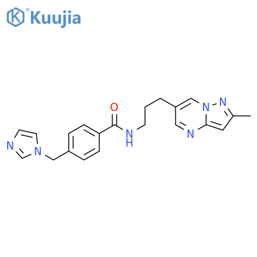 4-(imidazol-1-ylmethyl)-N-[3-(2-methylpyrazolo[1,5-a]pyrimidin-6-yl)propyl]benzamide structure