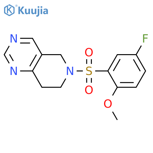 6-(5-fluoro-2-methoxyphenyl)sulfonyl-7,8-dihydro-5H-pyrido[4,3-d]pyrimidine structure