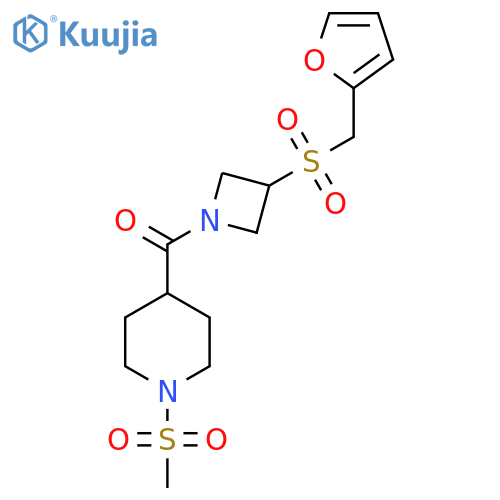 4-{3-(furan-2-yl)methanesulfonylazetidine-1-carbonyl}-1-methanesulfonylpiperidine structure