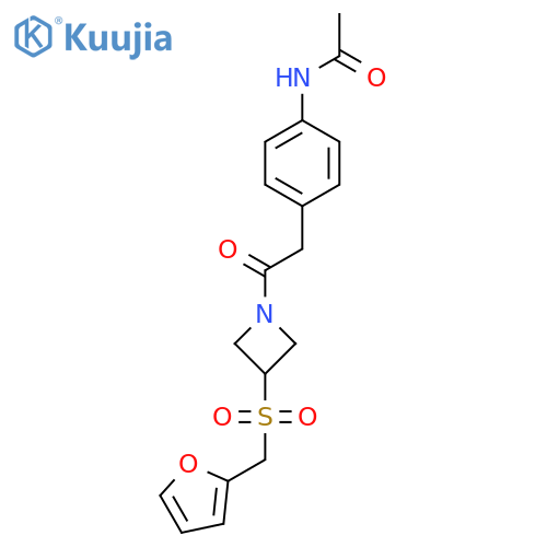 N-4-(2-{3-(furan-2-yl)methanesulfonylazetidin-1-yl}-2-oxoethyl)phenylacetamide structure