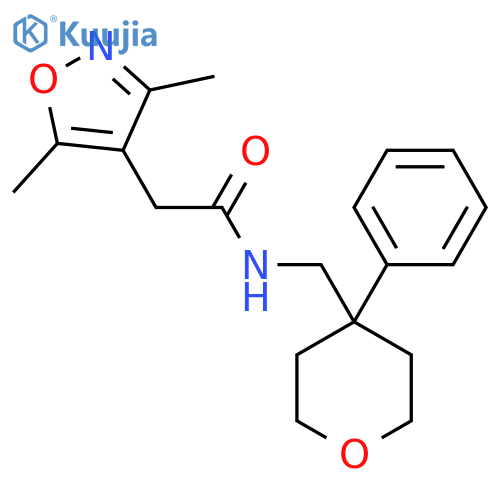 2-(3,5-dimethyl-1,2-oxazol-4-yl)-N-(4-phenyloxan-4-yl)methylacetamide structure