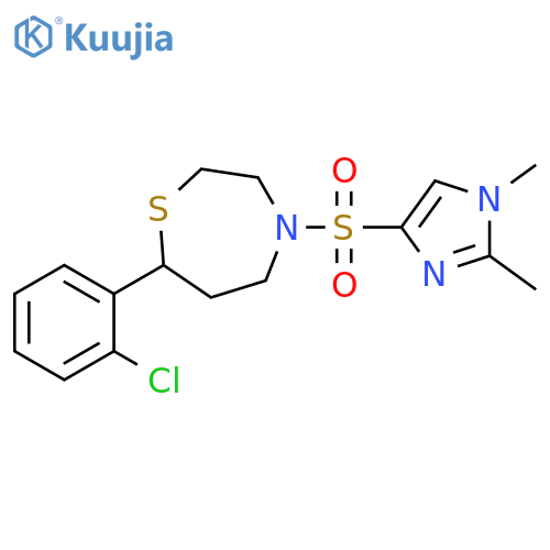 7-(2-chlorophenyl)-4-[(1,2-dimethyl-1H-imidazol-4-yl)sulfonyl]-1,4-thiazepane structure
