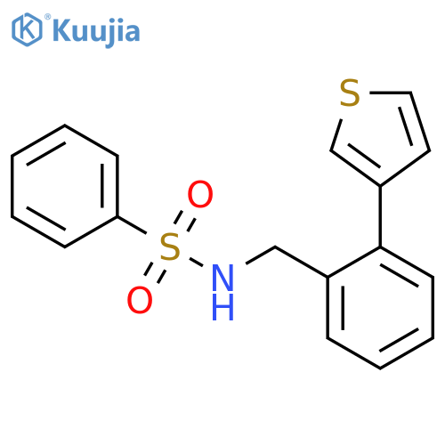 N-(2-(thiophen-3-yl)benzyl)benzenesulfonamide structure