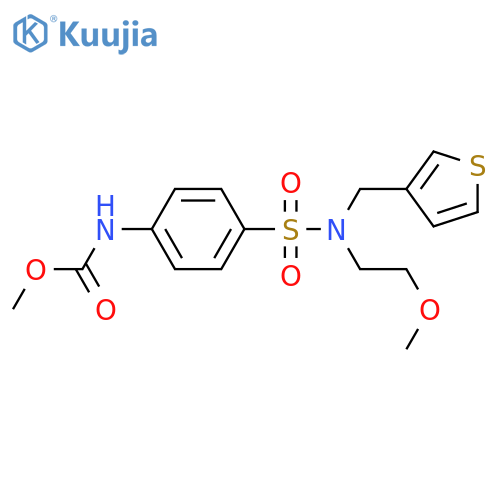 methyl N-{4-[(2-methoxyethyl)[(thiophen-3-yl)methyl]sulfamoyl]phenyl}carbamate structure