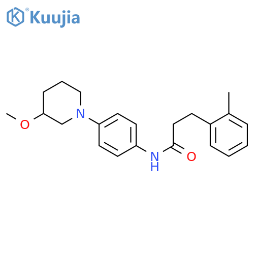N-[4-(3-methoxypiperidin-1-yl)phenyl]-3-(2-methylphenyl)propanamide structure