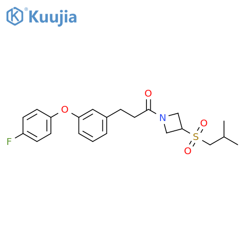 3-[3-(4-fluorophenoxy)phenyl]-1-[3-(2-methylpropanesulfonyl)azetidin-1-yl]propan-1-one structure