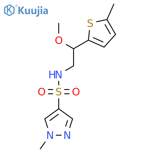 N-(2-methoxy-2-(5-methylthiophen-2-yl)ethyl)-1-methyl-1H-pyrazole-4-sulfonamide structure