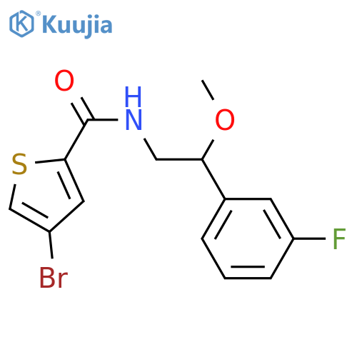 4-bromo-N-[2-(3-fluorophenyl)-2-methoxyethyl]thiophene-2-carboxamide structure