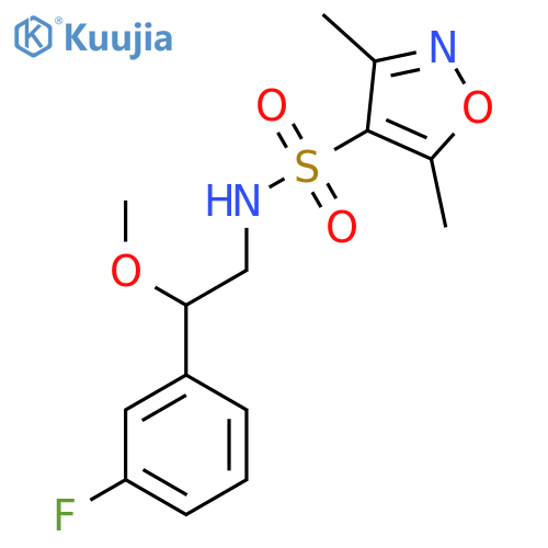 N-(2-(3-fluorophenyl)-2-methoxyethyl)-3,5-dimethylisoxazole-4-sulfonamide structure