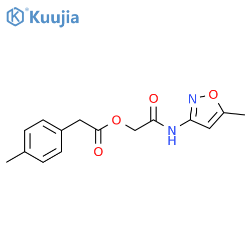 [(5-methyl-1,2-oxazol-3-yl)carbamoyl]methyl 2-(4-methylphenyl)acetate structure