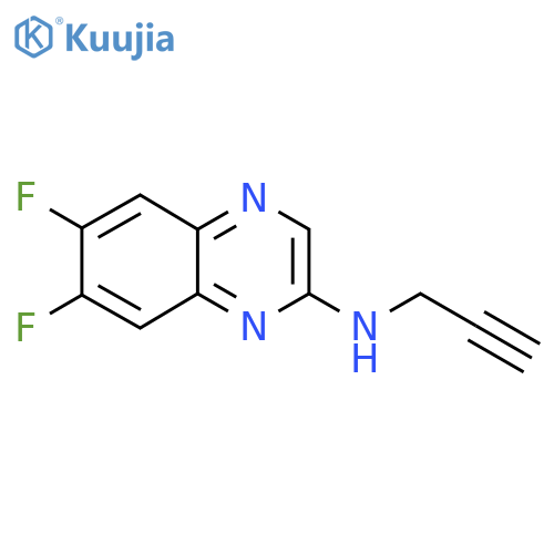 6,7-difluoro-N-(prop-2-yn-1-yl)quinoxalin-2-amine structure