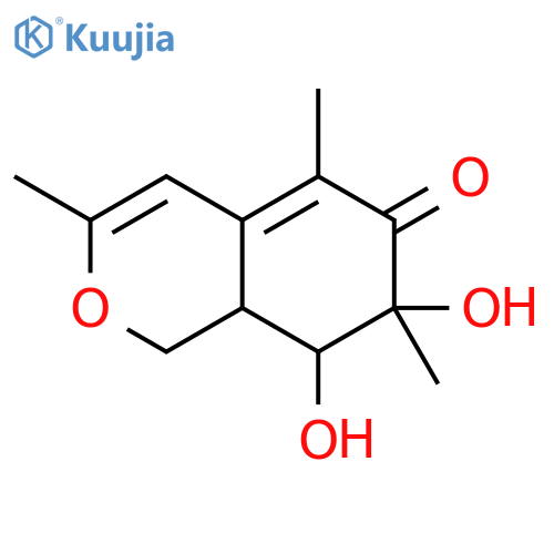6H-2-Benzopyran-6-one, 1,7,8,8a-tetrahydro-7,8-dihydroxy-3,5,7-trimethyl- structure
